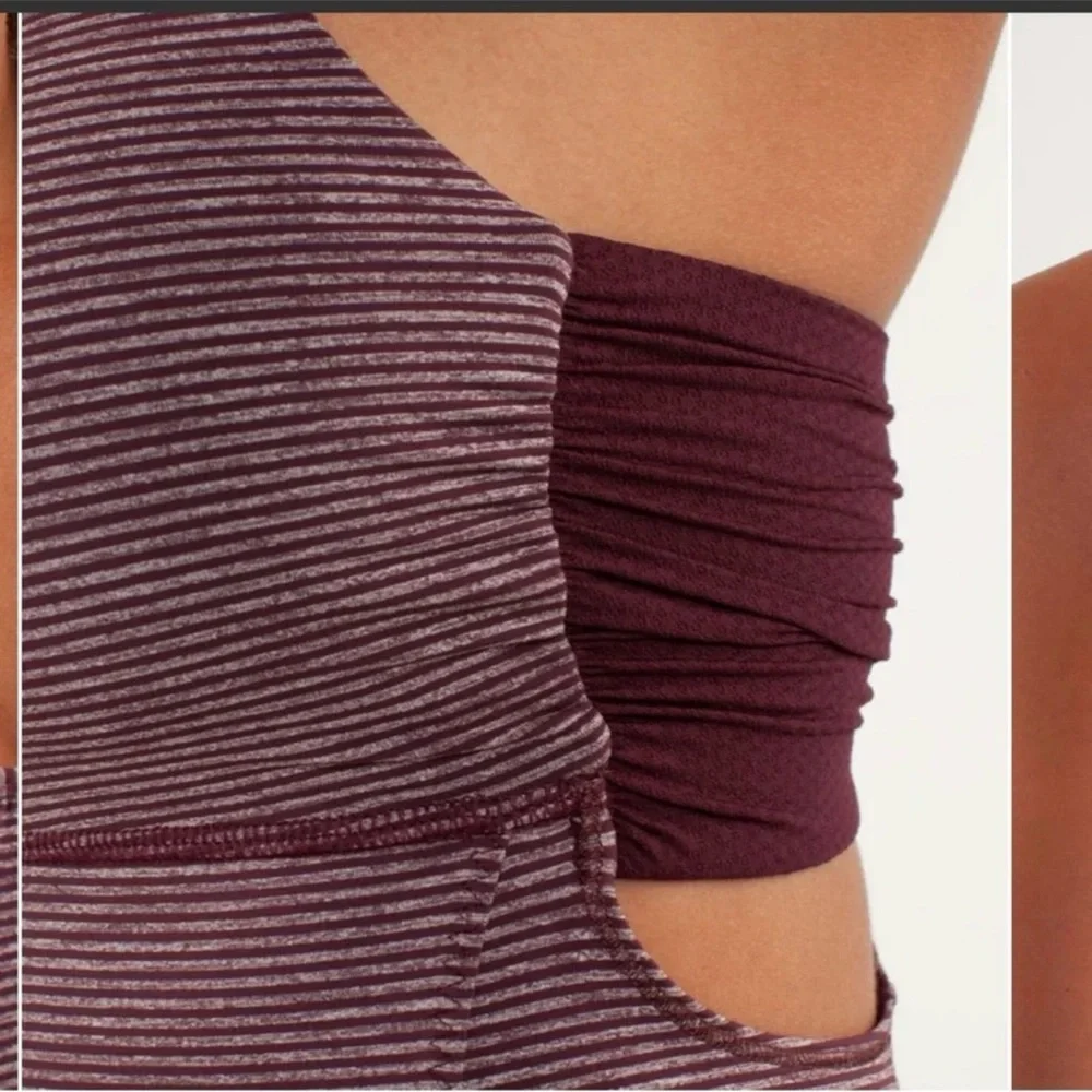 Lululemon turbo tank Tonka stripe Bordeaux Drama size 4 - Picture 3 of 9